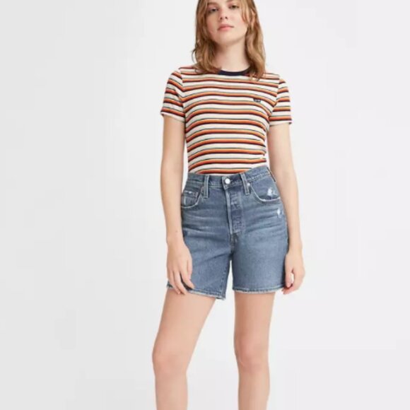 Levi's Premium 501 Mid Thigh Women's Shorts Size 25 - Picture 1 of 7